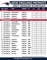 Images of Pats Game Schedule 2017