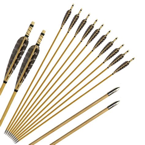 Irq Handmade Archery Wooden Arrows 32 Longbows Target Arrows With Real