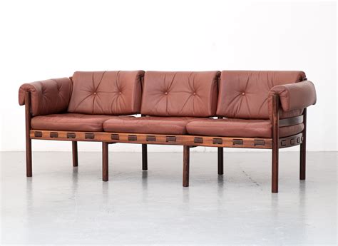Leather And Rosewood Model 925 Sofa By Sven Ellekaer For Coja 1960s 112679