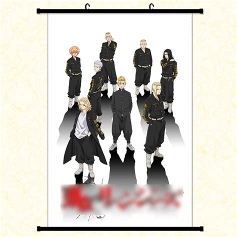 Wsndy Tokyo Revengers Anime Scrolls Poster Draken Mutō Yasuhiro Fabric