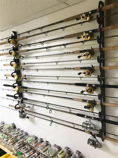 15 Deluxe Fishing Rod Pole Reel Holder Garage Wall Mount Rack Organizer