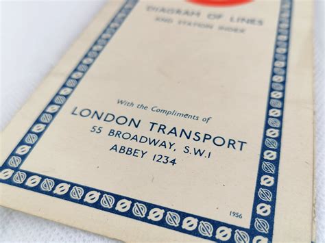 1956 London Underground Pocket Map Hc Beck Iconic Antiques