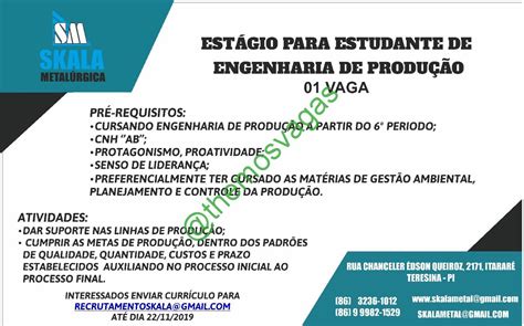 Estagio Para Engenharia De Produção