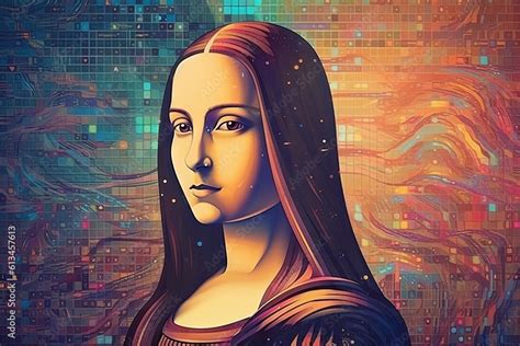 Retro Futuristic Mona Lisa Behold An Artistic Vision That Merges The