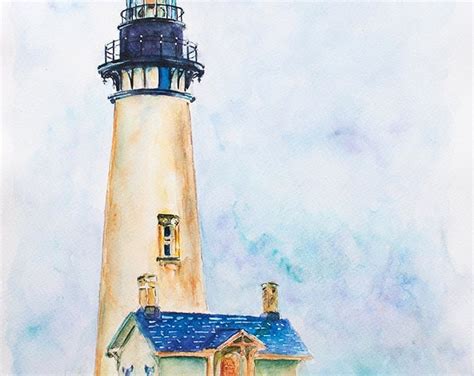 15 Off Coupon On Lighthouse Painting Original Watercolor Painting