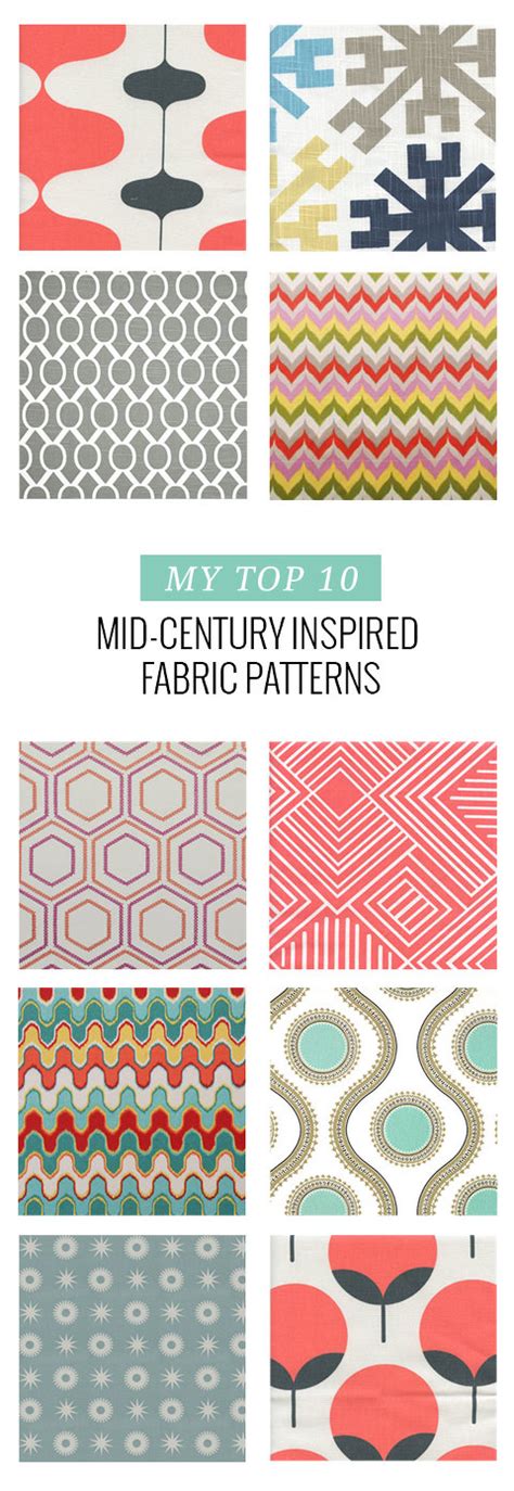 My Top 10 Mid Century Inspired Fabric Patterns Dream Green Diy