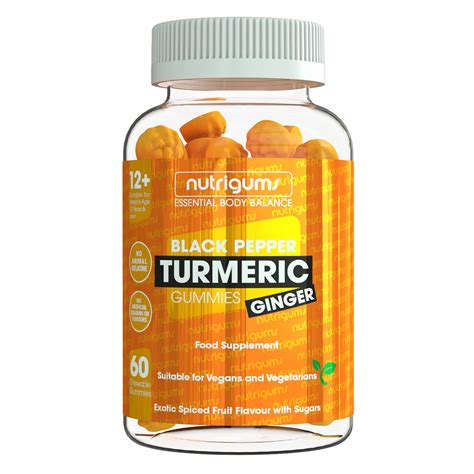 NUTRIGUMS Turmeric Ginger Black Pepper Extract 60 Lightly