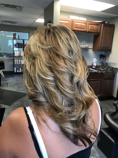 Long Layers Blended Roots Highlights Balayage Sombre Lightened Hair