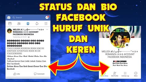 Cara Membuat Status Dan Bio Keren Di Fb Tulisan Fb Keren Youtube