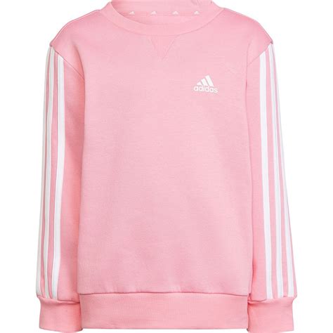 Adidas Sportswear Essentials Stripes Crewneck Sweatshirt Pink Dressinn