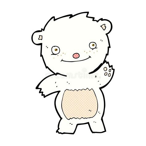 Comic Cartoon Waving Polar Bear Cub Stock Illustration Illustration