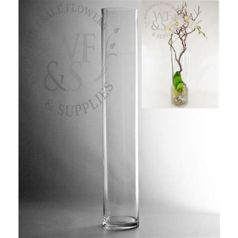 Tall Glass Cylinder Vase 24 X 4 Clear Glass Flower Vase Wholesale