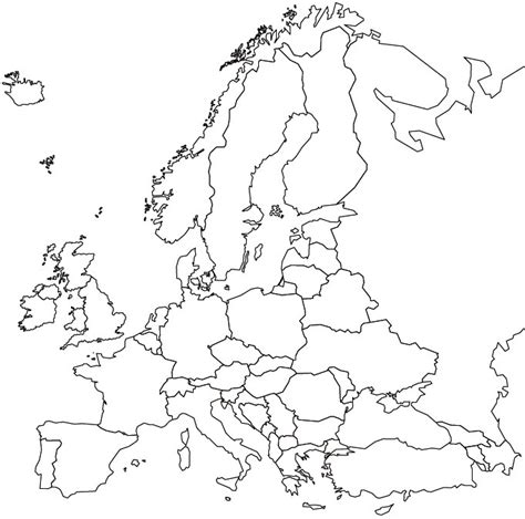 Blank Map Of Europe With Capitals