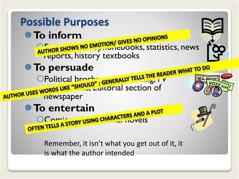 Author's intent/purpose oo author's viewpoint/bias oo point of view/purpose oo facts vs. PPT - Author's Purpose and Tone PowerPoint Presentation ...