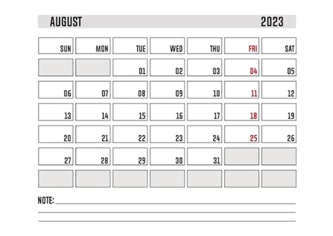 Dise O De Plantilla De Calendario Corporativo A Mes Agosto Vector