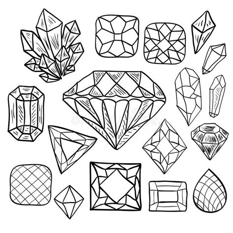 Sistema Dibujado Mano De La Joyería Del Vector Del Garabato Ilustración