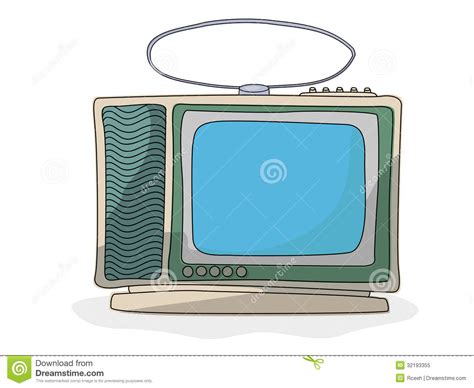 Retro Cartoon Tv Set Stock Vector Illustration Of Object 32193355