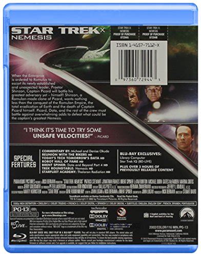 Star Trek X Nemesis Blu Ray Pricepulse