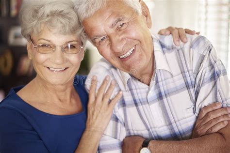 Senior Couple In Love Stock Photo Image Of Indoors Cheerful 58788664
