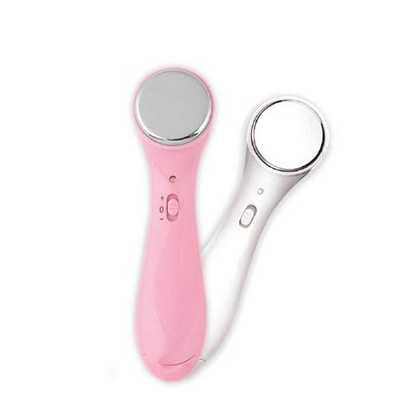 ultrasound electric face massager anti aging ion lift facial beauty device skin pink white