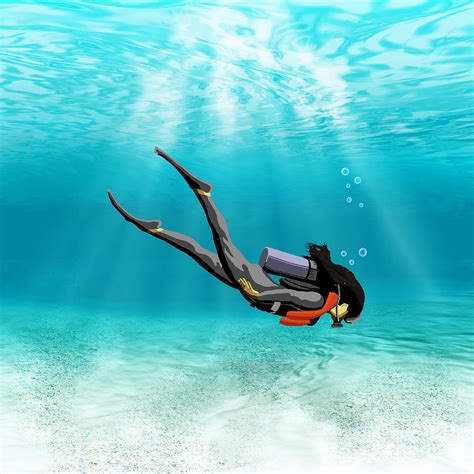 Woman Scuba Diver Digital Art By Chris Macdonald Fine Art America