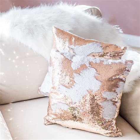 Mermaid Pillow Reversible Sequin Pillow That Changes Color Champagne