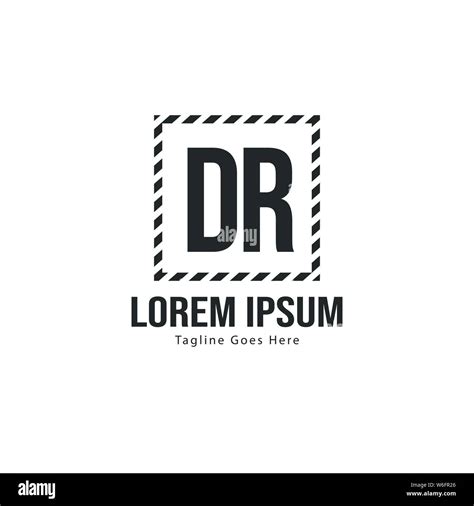 Initial Dr Logo Template With Modern Frame Minimalist Dr Letter Logo