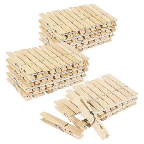 100 Pack Wooden Clothespins Large Clothes Pegs Laundry Arts