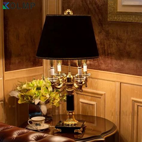 Black Shade Luxruy E14 Candle K9 Crystal Table Lamp Fashion Europe