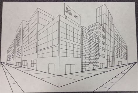 Art Fundamentals 2 Point Perspective City Drawing