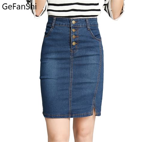 Fashion Summer Autumn Women Pencil Skirt New High Waist Buttons Slim Sexy Office Lady Elegant