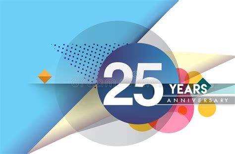 25th Years Anniversary Logo Vector Design Birthday Celebration With