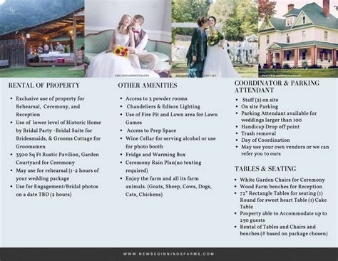 New Beginnings Historic Farm Nc Wedding Packages