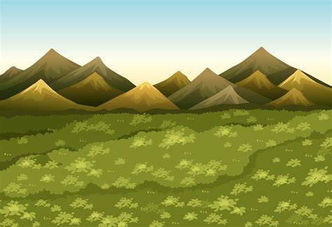 Background Scene With Field And Mountains Download Free Vectors