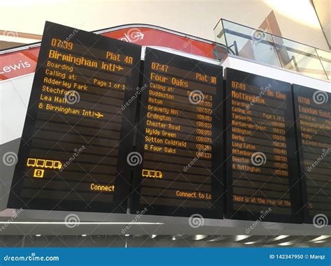 Live Departures Board Birmingham Grand Central Rail Station Trains Uk