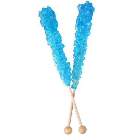Blue Raspberry Flavored Swizzle Stick Rock Candy On Stick 10 Count