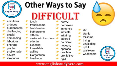 Other Ways To Say Difficult English Study Here
