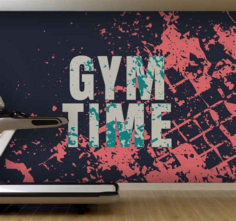 Gym Time Fitness Word Wall Mural Tenstickers