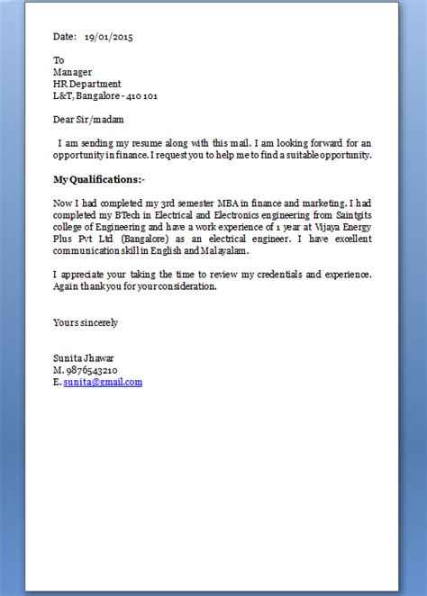 Looking for an effective teacher cover letter example? How to write a job application email for fresher