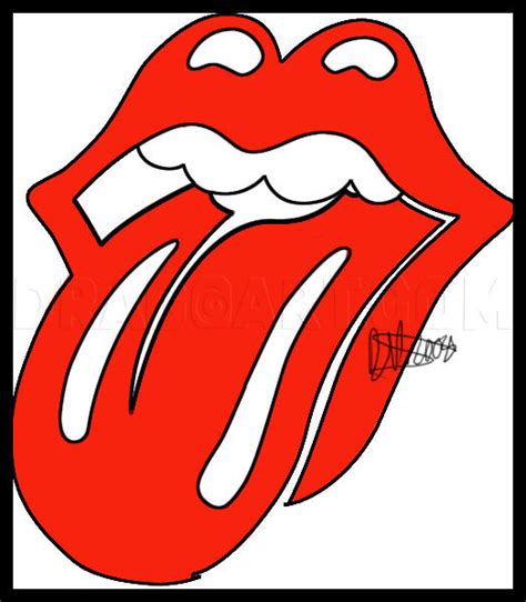How To Draw The Rolling Stones Lips And Tongue Step By Step Drawing