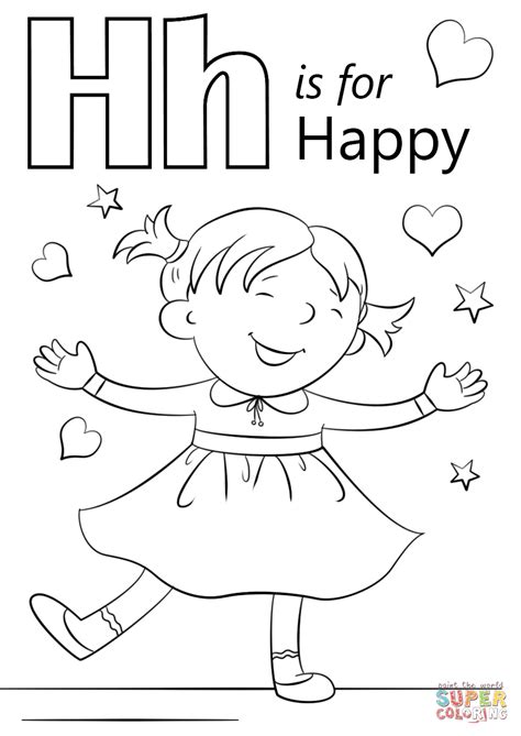 Gambar Letter Happy Coloring Page Free Printable Pages Click Di Rebanas