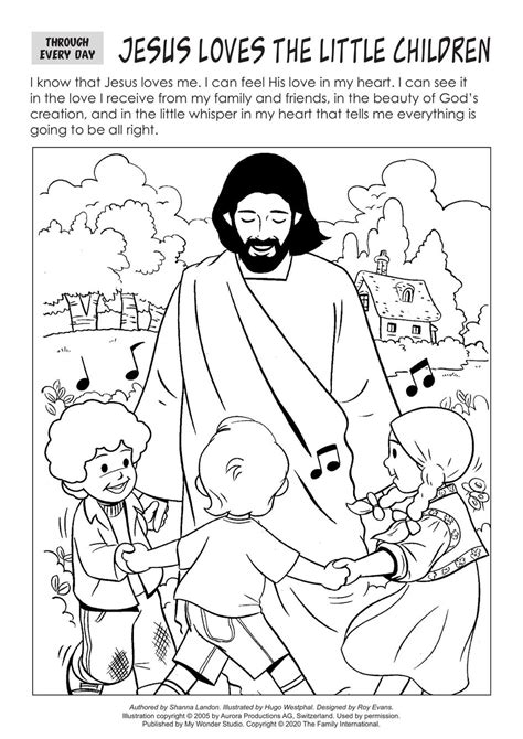 Jesus Loves The Little Children Of The World Coloring Page