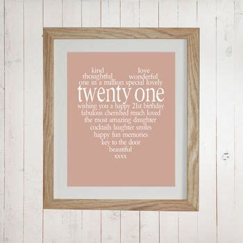 Personalised 21st Birthday Print By TillyBob And Me Bridesmaid Thank