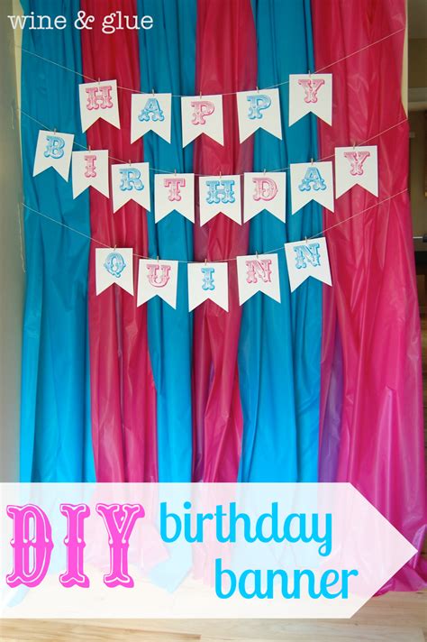 Diy Birthday Banner And Silhouette Designer Software Promotion Wine And Glue