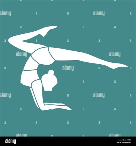 silhouette von gymnastik pose yoga körperhaltung vector illustration stock vektorgrafik alamy