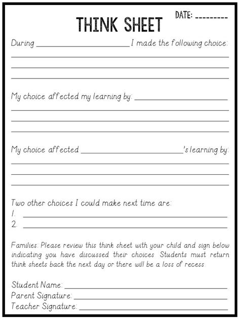 Free Printable Detention Activities Worksheets

