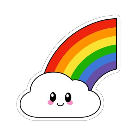 Cloud And Half Rainbow Sticker Etsy