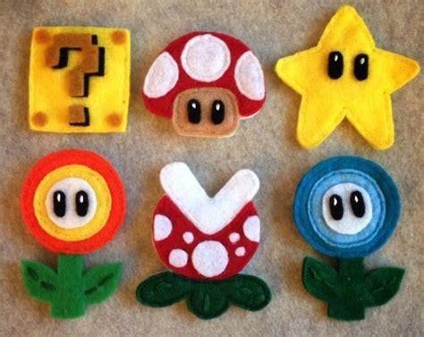Mario Bros Felt Characters Broche De Fieltro Manualidades Juguetes