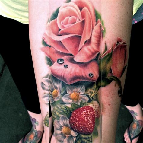 Beautiful Rose And Strawberry Sleeve I Have Been Working On At
