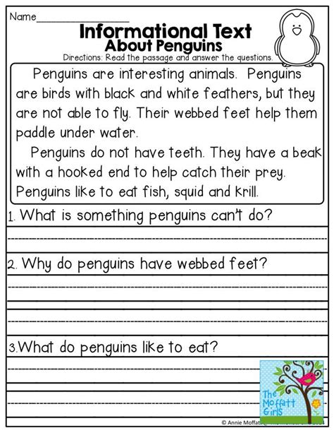 Free Printable Informational Text Worksheets
